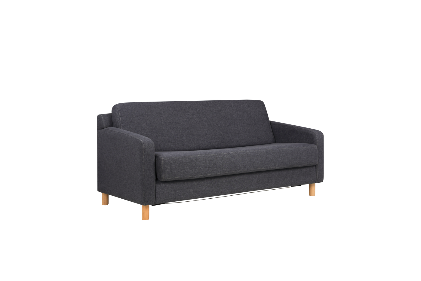 Sofá cama con colchón Nessa con pata en acabado nogal