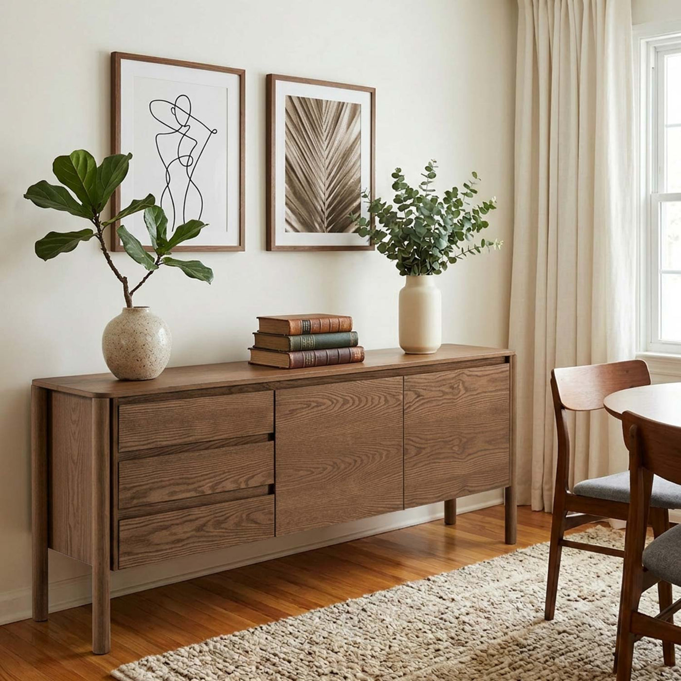 Credenza 180 cm Akari en acabado nogal