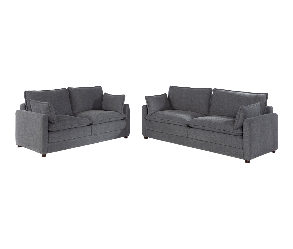 Set de Sala Andrea Sofá 3 Cuerpos, Sofá 2 Cuerpos en Gris