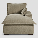 Chaise derecho Emilia GAIA para sofá modular en tela gris con cojines mullidos vista frontal