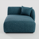 Chaise derecho Kant GAIA para sofá modular tapizado en tela color azul vista frontal