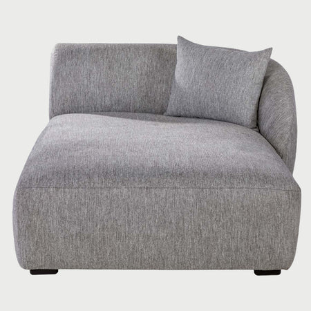 Chaise derecho Kant GAIA en tela color gris con diseño orgánico minimalista