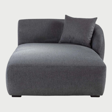 Chaise lounge derecho Kant GAIA tapizado en tela gris obscuro para interiores modernos