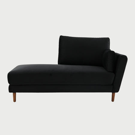 Sofá chaise derecho Levanto GAIA en color negro con diseño de líneas limpias y elegantes.