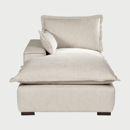 Chaise izquierdo Emilia GAIA en tela color blanco con diseño de confort envolvente