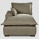 Chaise izquierdo Emilia GAIA para sofá modular en tela gris con cojines mullidos vista frontal