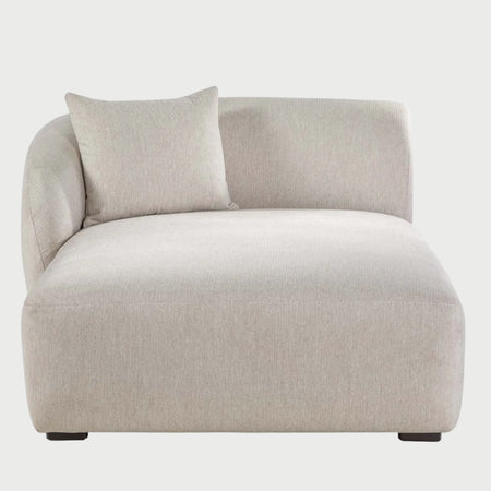 Chaise izquierdo Kant GAIA de diseño modular en tela color blanco ideal para ambientes nórdicos y luminosos.