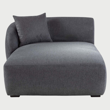 Módulo chaise izquierdo Kant GAIA en tela gris obscuro para configuración de sala moderna y vanguardista.