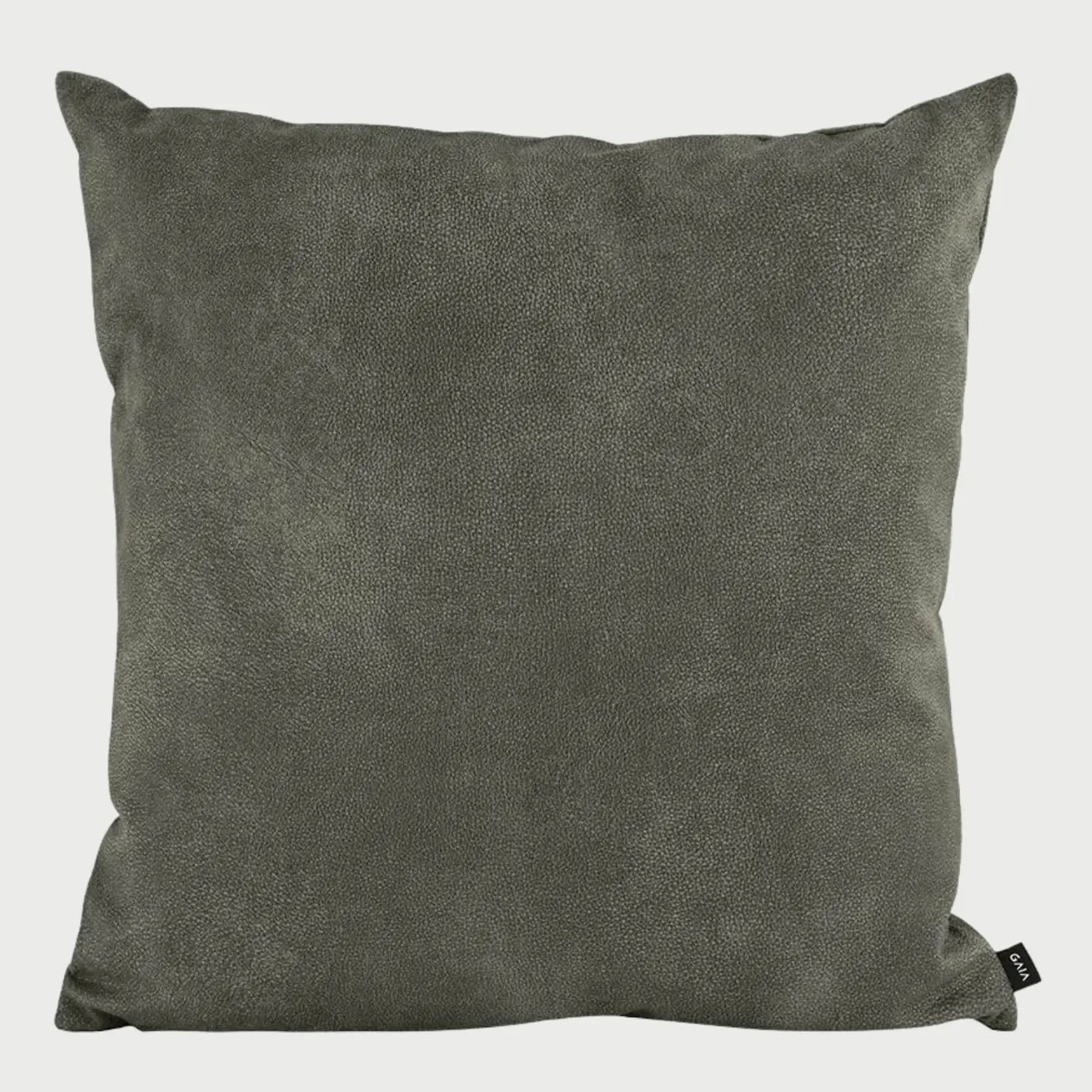 Vista frontal del cojín Lorenzo en color verde; el tono bosque profundo se combina con la textura rugosa del textil para evocar una sensación natural y elegante en el dormitorio o sala.