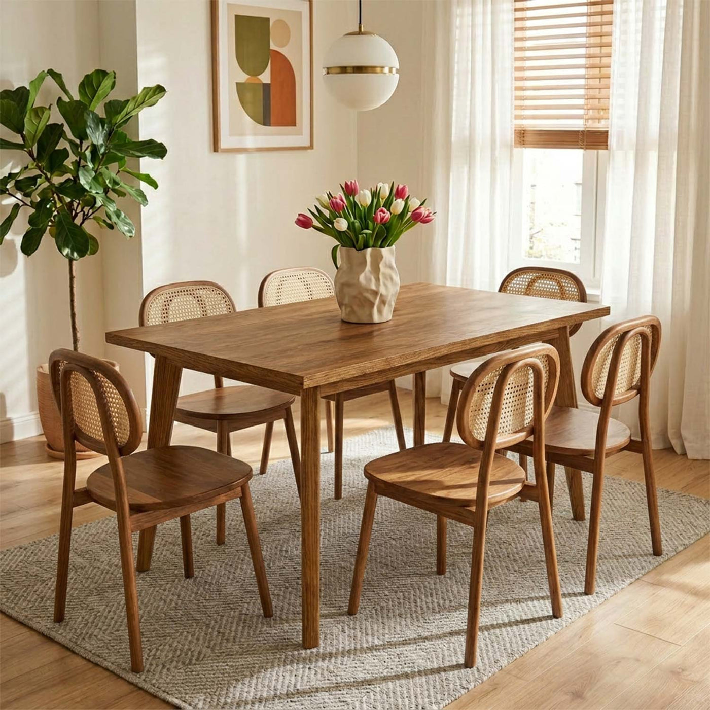 Mesa de comedor Evo 140cm en acabado nogal