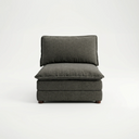 Módulo central Andrea GAIA para sofá modular tapizado en tela color gris vista frontal