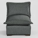 Módulo central Emilia GAIA tapizado en tela gris obscuro de diseño contemporáneo.