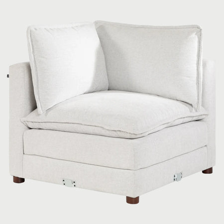 Módulo esquinero Andrea GAIA en tela blanca de estilo minimalista y diseño nórdico.