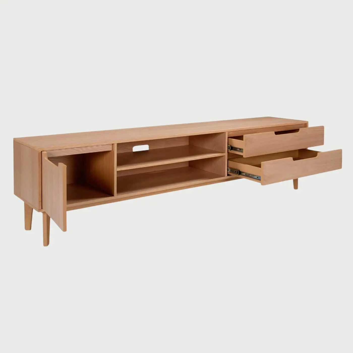 Mueble de tv Talitha 200 cm en acabado encino