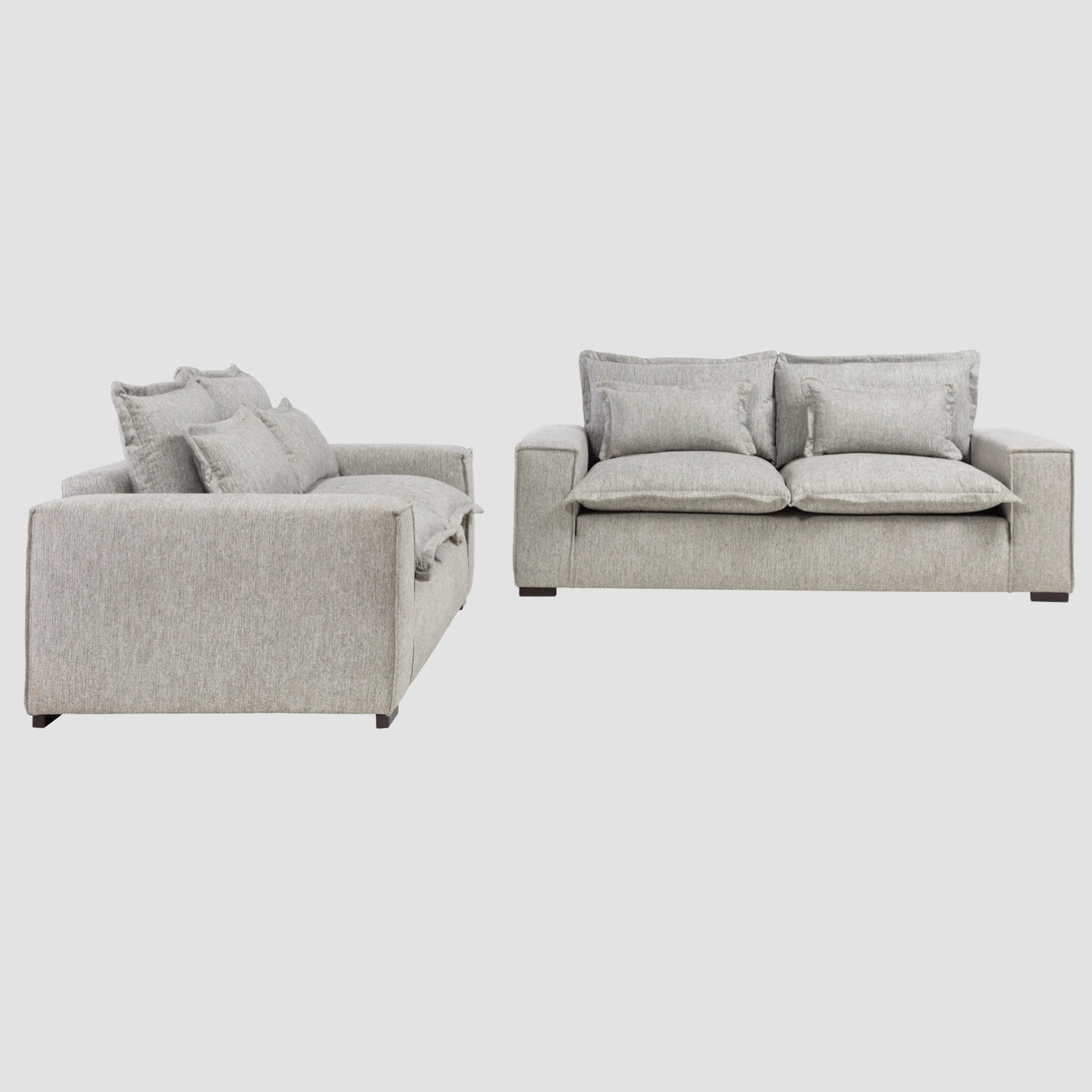 Set de Sofás Emilia Sofá 3 Cuerpos y Sofá 2 Cuerpos en Gris