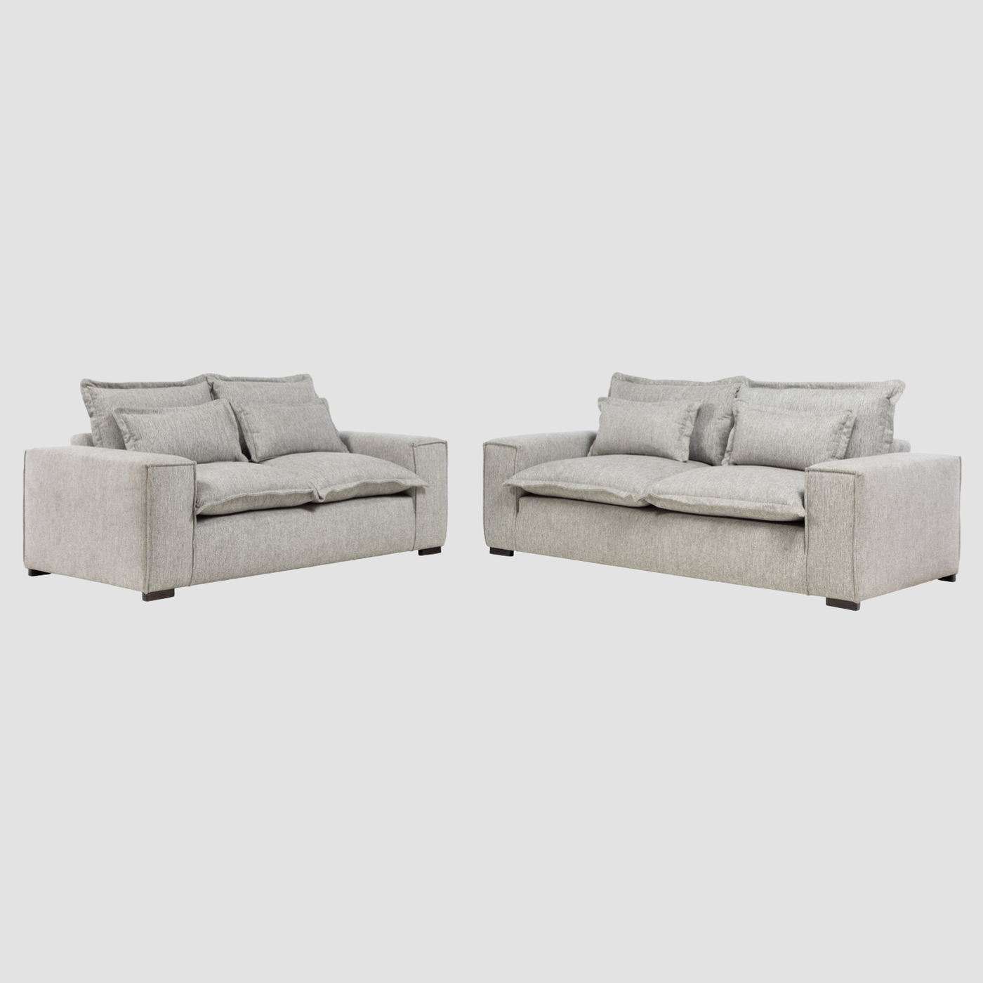 Set de Sofás Emilia Sofá 3 Cuerpos y Sofá 2 Cuerpos en Gris