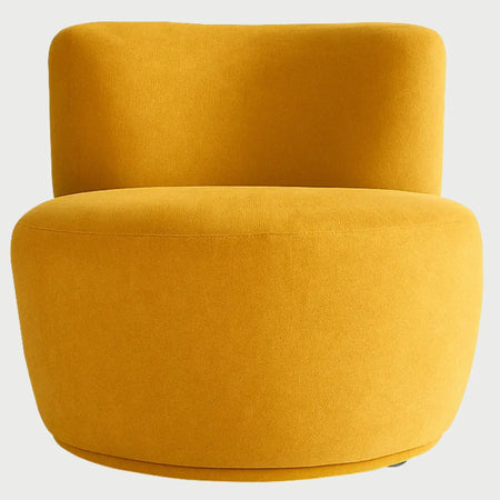 Sillón decorativo Sam GAIA en color amarillo brillante con base oculta y diseño de vanguardia.