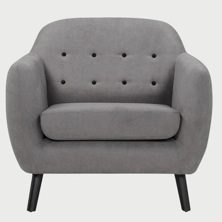 Sillón San Blas GAIA en color gris neutro, ideal para oficinas o salas modernas.