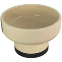 Maceta redonda Monroiva con interior claro y base oscura, ideal para decorar cualquier espacio.