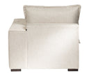 Módulo lateral individual derecho Emilia de GAIA con diseño limpio, tapizado en tela clara y base oscura. Ideal para tu sala.