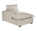 Chaise izquierdo Emilia de GAIA con cojines grandes y suaves, diseño contemporáneo y base sólida en tela texturizada.