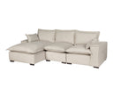 Sofá modular esquinero izquierdo Emilia en marfil, con un diseño moderno y cómodo, ideal para cualquier sala.