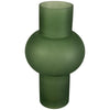 Florero de vidrio Volga de 30.5 cm en verde, con diseño moderno y cuerpo redondeado. Ideal para decorar tu espacio.