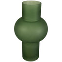 Florero de vidrio Volga de 30.5 cm en verde, con diseño moderno y cuerpo redondeado. Ideal para decorar tu espacio.