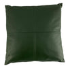 Cojín Sera en color verde con diseño de costura en forma de cruz, ideal para decorar tu espacio con estilo y confort.