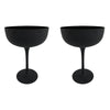 Copas negras de 350 ml con diseño elegante y base circular, perfectas para decorar tu mesa y disfrutar de tus bebidas.