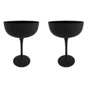 Copas negras de 350 ml con diseño elegante y base circular, perfectas para decorar tu mesa y disfrutar de tus bebidas.