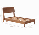 Cama individual Akari en acabado nogal