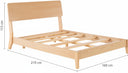 Cama queen size Akari con cabecera de madera y patas, diseño de base con listones, ideal para tu dormitorio.