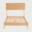 Cama individual Akari en acabado encino