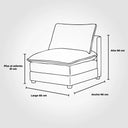 Set de Sala Modular Andrea 5 Piezas con Chaise Derecho y Taburete en Marfil