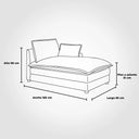 Set de Sala Modular Andrea 5 Piezas con Chaise Derecho y Taburete en Marfil