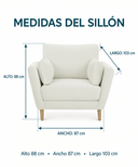 Sillón Levanto con patas en acabado nogal