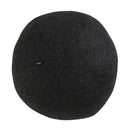 Cojín grande en forma de esfera de GAIA, con un diseño en gris oscuro y costuras visibles, ideal para decorar tu hogar.