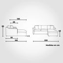 Medidas esquinera con banca derecha marie