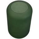 Florero de vidrio Almorejos de color verde, con un diseño cilíndrico y acabado mate, ideal para decorar cualquier espacio.