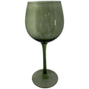 Copa de cristal verde con base circular y tallo largo, parte del juego de 2 copas de 540 ml Galeana de GAIA.