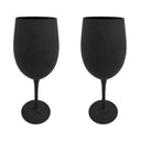 Juego de 2 copas negras con un diseño elegante y acabado mate, perfectas para cualquier ocasión.
