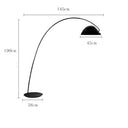Lámpara de piso Pluma con diseño minimalista y base redonda, ideal para iluminar espacios contemporáneos.
