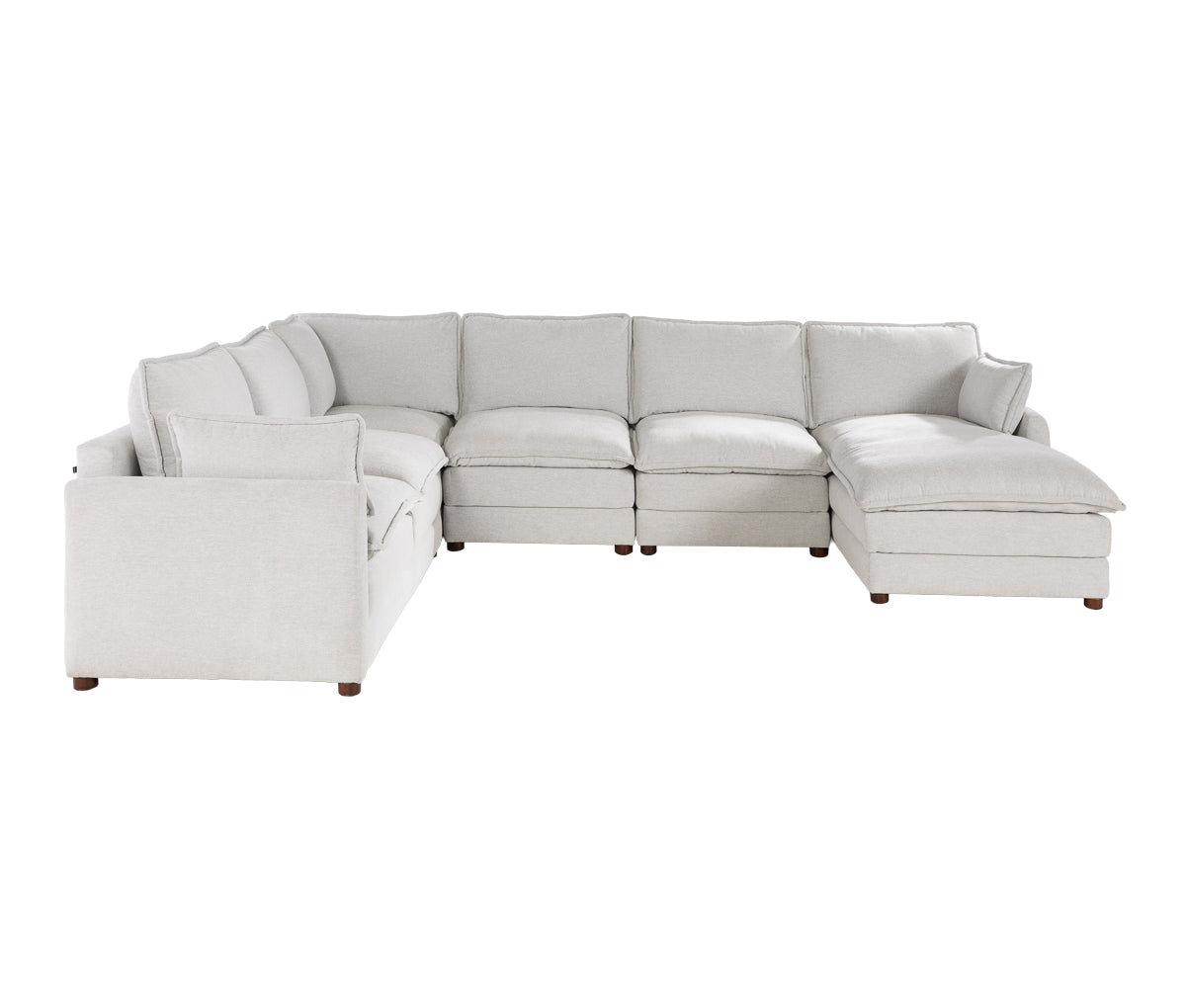 Set Modular Andrea de 6 Plazas con Chaise Derecho en Marfil