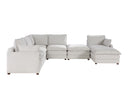 Set de Sala Modular Andrea 5 Piezas con Chaise Derecho y Taburete en Marfil