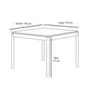 Mesa de comedor cuadrada 100 cm Akari en acabado nogal
