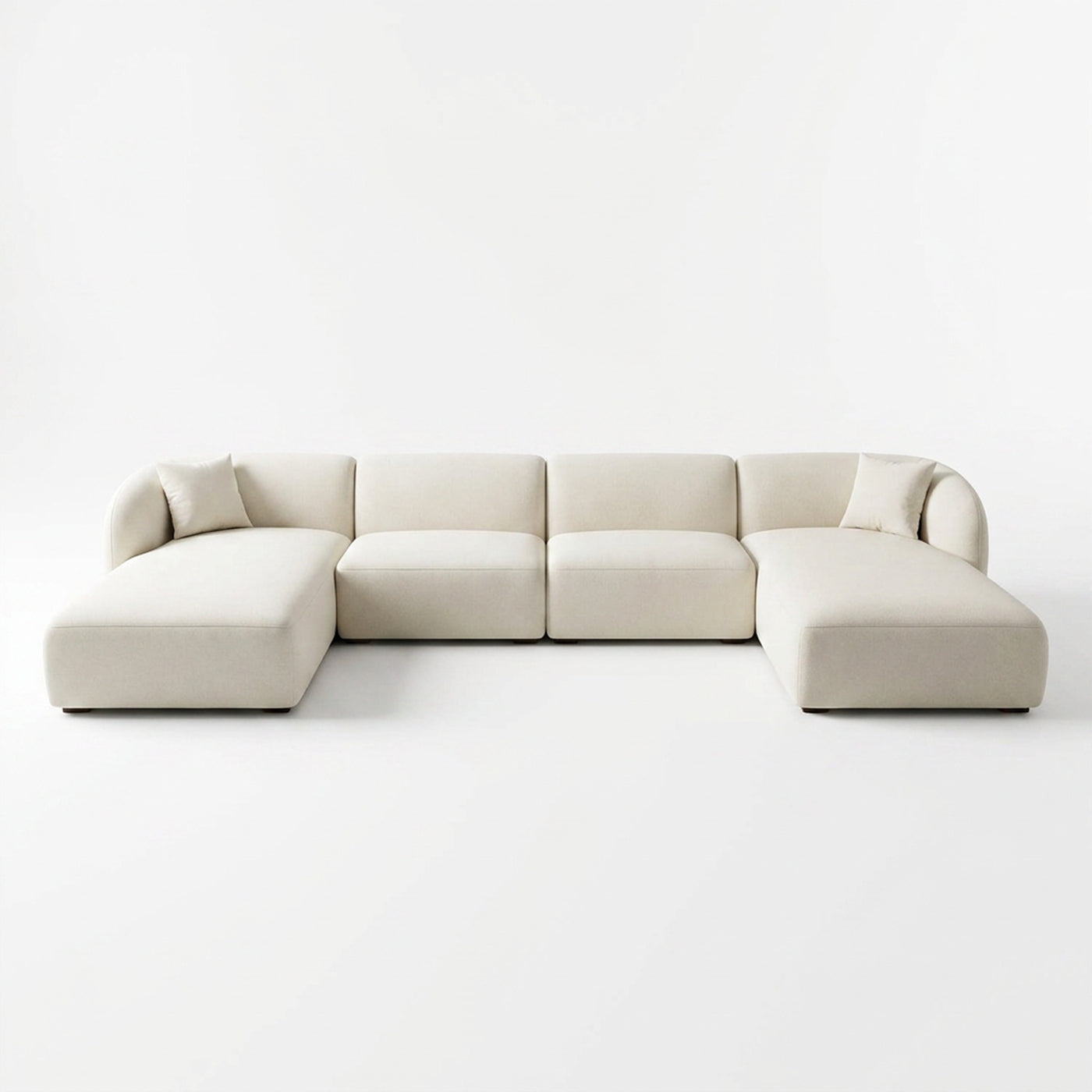 Set modular 4 plaza con doble chaise, Kant marfil