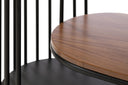Mueble de TV Loreta de 162 cm con un diseño moderno, acabado café oscuro y soportes verticales que aportan estilo a tu sala.