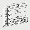Mueble de tv Lima en acabado encino