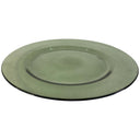 Plato de vidrio redondo de 32 cm con un suave acabado y un ligero tono verdoso, ideal para decorar tu mesa.